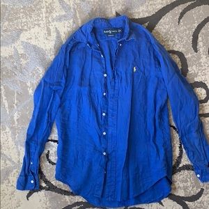 Polo long sleeve button up shirt size Med